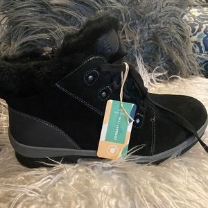 Earth Origins Sherpa Scarlett Womens Blue Suede Lace Up Ankle & Booties Boots 9W